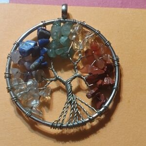 Gemstone Wire Wrap Tree of Life Pendant